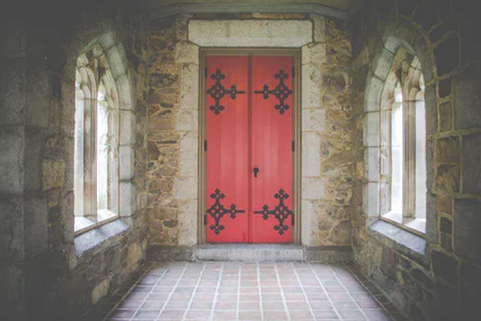 Virtual escape room door square