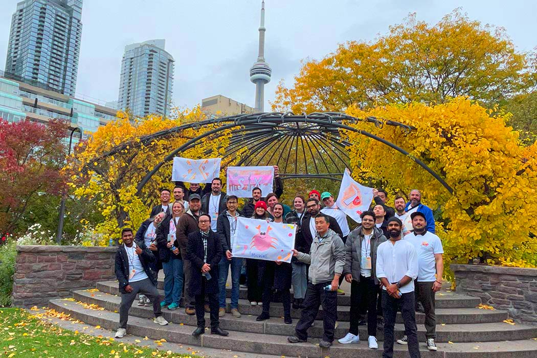 Picture of city skyline team building