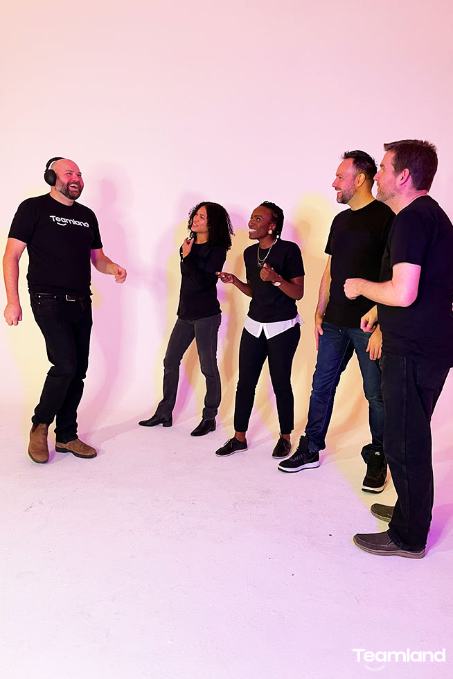 People participating in Teamland Sound Off gameshow